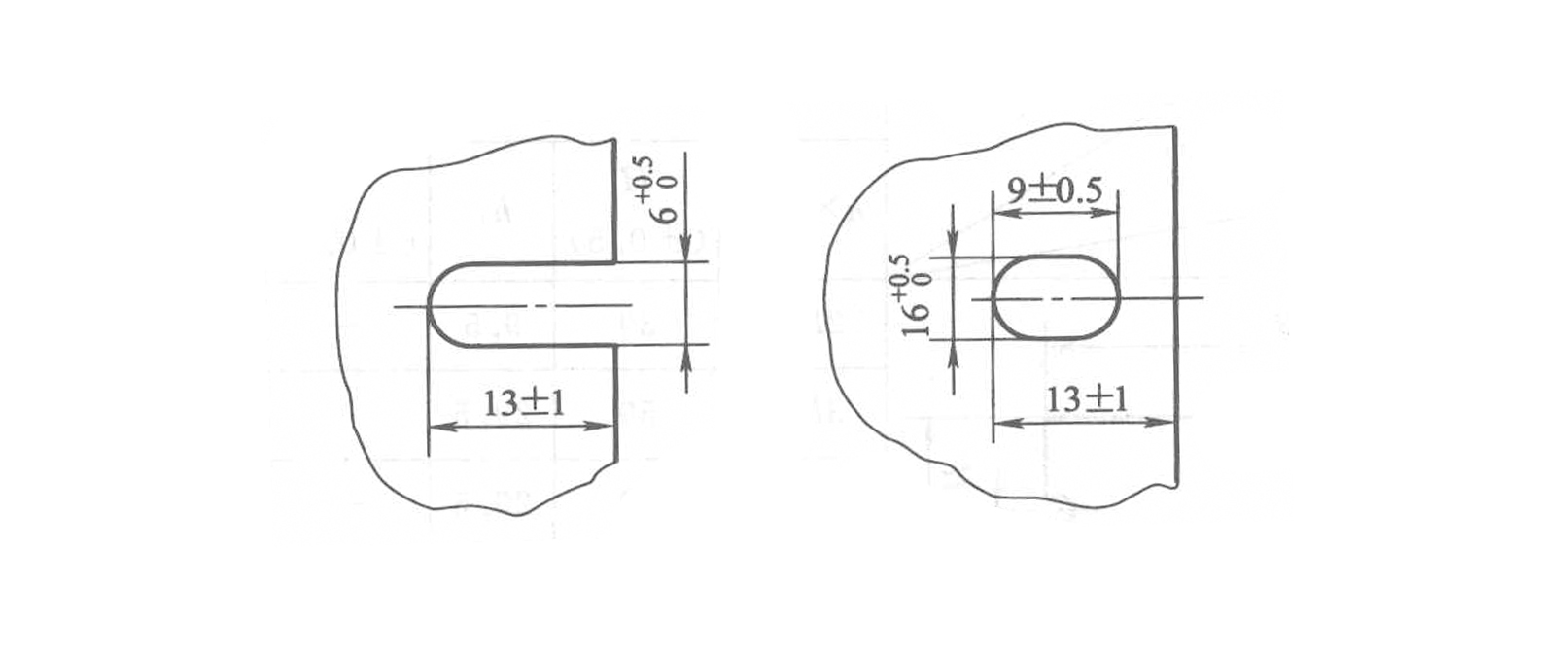 Dimensions of mounting notches or holes