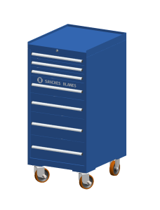 3d design of Metal tool cabinet with wheels