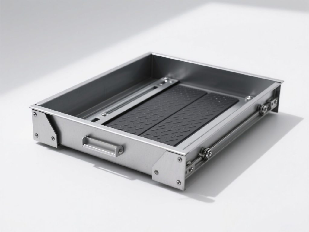 Electrical control cabinet door opened for hinge inspection