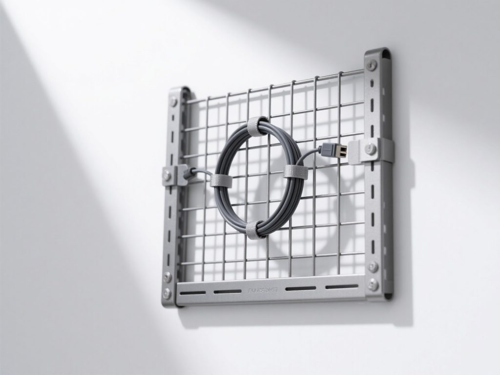Cable routing and mounting ribs on a control cabinet door